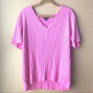 Chaps Knit Pink Top | 2X